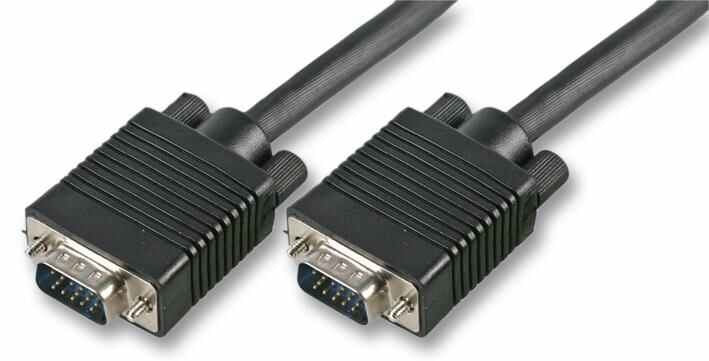 15 Pin VGA HD Male to Male Monitor Lead, 2m Black