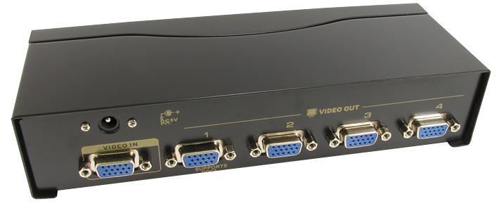4 Port VGA / SVGA Video Splitter, 450MHz