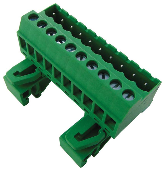 5.08mm Pluggable DIN Rail Vertical PCB Terminal Block, 10 Poles, 52.3mm