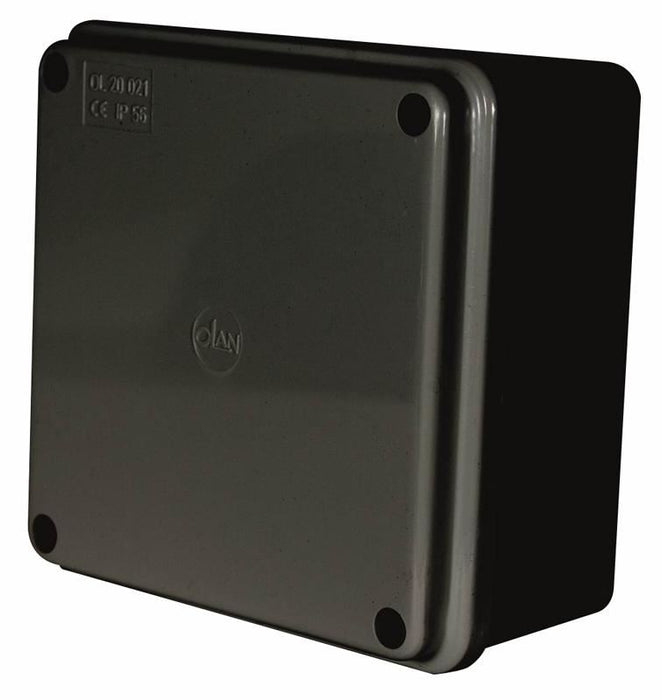 IP56 Black Thermoplastic Junction Box Enclosure - 100x100x50mm