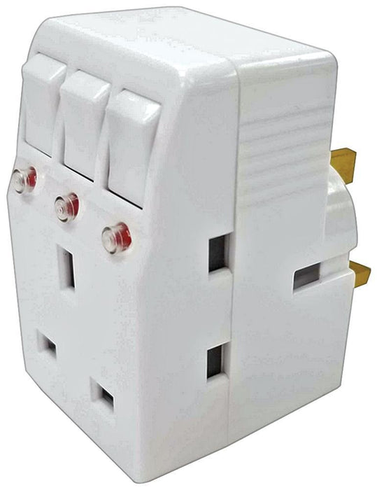 3 Way Individually Switched Adaptor, 13A