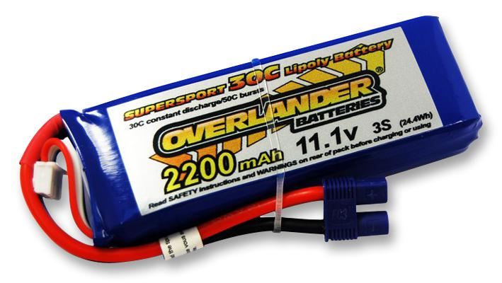 Supersport Pro 2200mAh 3S 11.1V 35C LiPo Battery with EC3 Connector