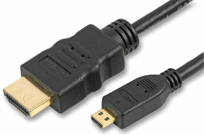 HDMI Male to HDMI Micro D Male Lead, 0.5m