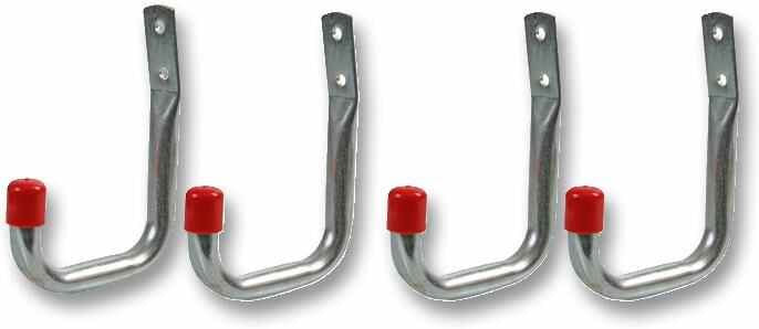 Light-Duty Storage Hooks 70mm PVC Tips, 4 Pack