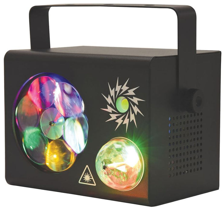 50W LED RGBPYW Gobo + Effect Ball & Laser Fixture
