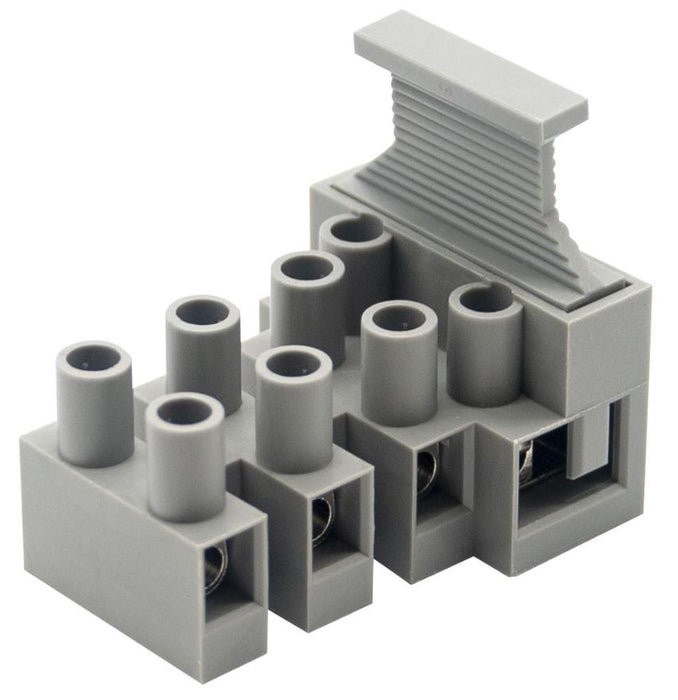 4-Pole Vertical Fuse Terminal Block, Earth Screw, 450V, 24A