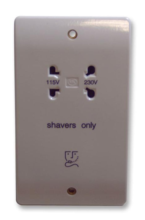 Logic Plus Dual Voltage Shaver Socket, White