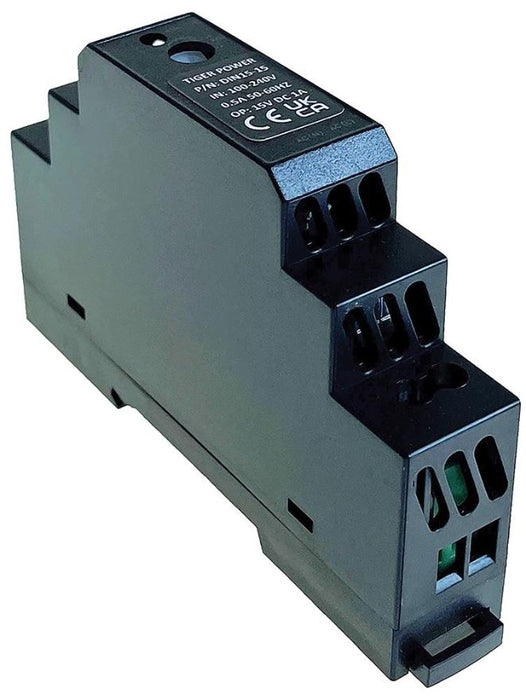 15V, 1A, 15W, AC/DC DIN Rail Power Supply