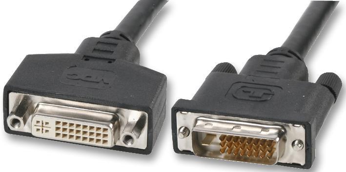 DVI-D Dual Link Male to Female Lead, 3m Black