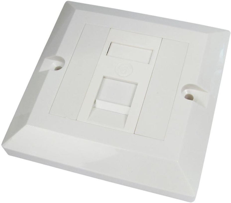 1-Gang Single Socket RJ45 Cat6 Faceplate White