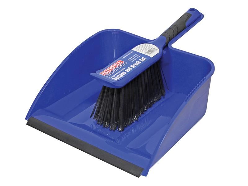 Large Plastic Dustpan & Brush Set