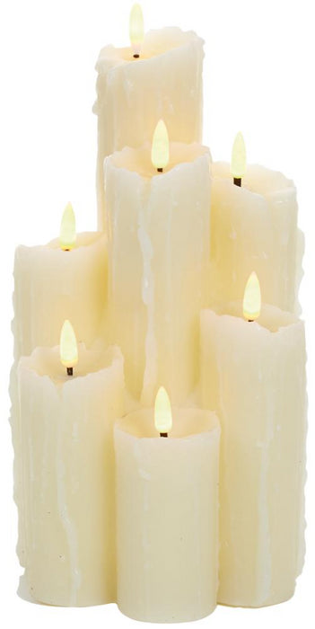 Premier - 27.5cm Flickerbright Wax Candle with Melted Effect and Timer