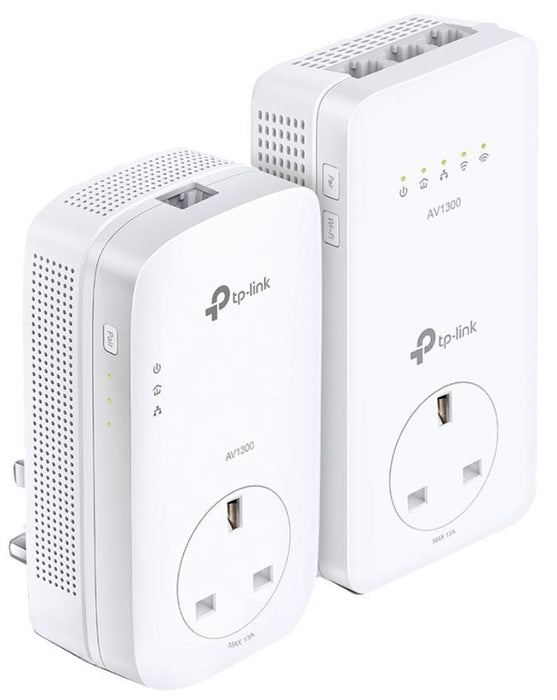 AV1300 Gigabit Passthrough Powerline AC WiFi Kit, 1300Mbps