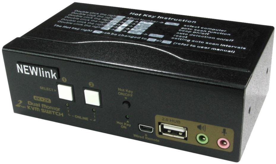 2 Port Dual Screen 4K HDMI KVM Switch