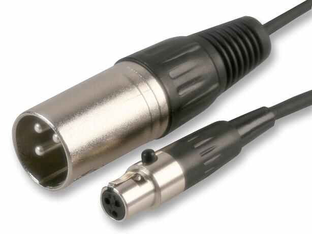 3 Pin XLR Male to Mini XLR Female Lead - Black