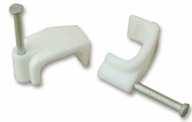 Flat Twin & Earth Cable Clips 10.0mm White 100 Pack
