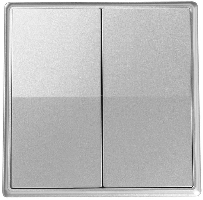 2-Gang Wireless Touch Wall Switch, Silver