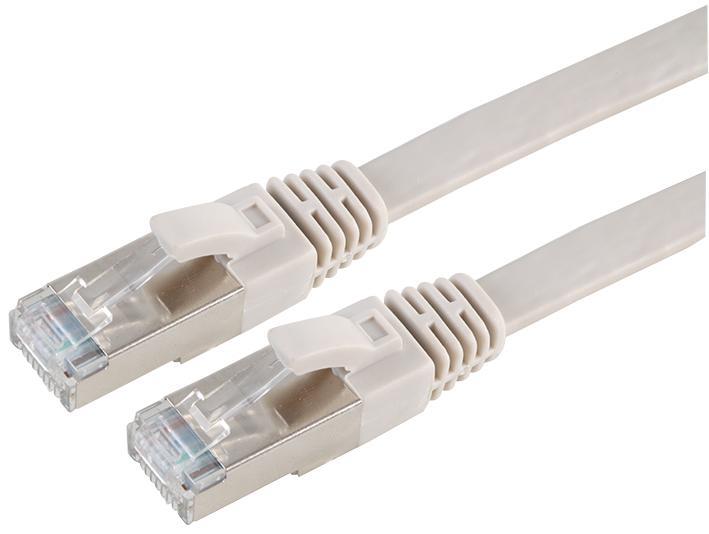 Flat Cat7 RJ45 Male to Male Ethernet Patch Lead Grey