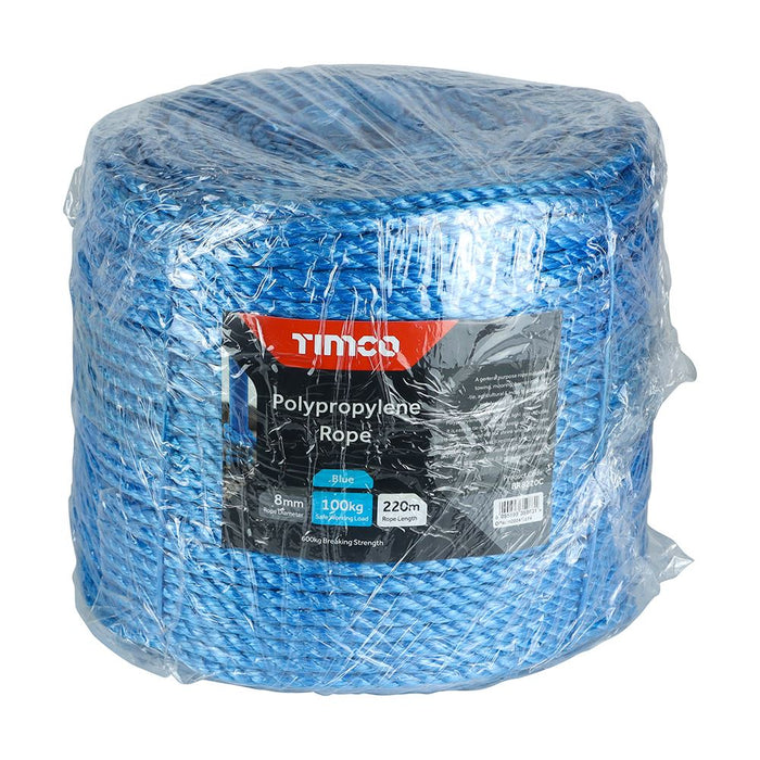 General Purpose Blue Poly Rope in Long Coil for Towing Cable Draw Each