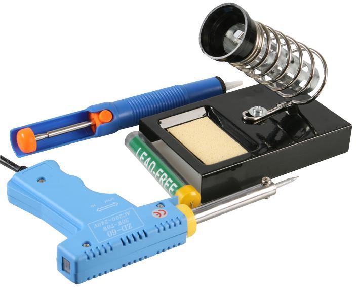 DURATOOL Solder Gun Starter Kit. Soldering Gun, Desoldering Pump, Stand & Solder