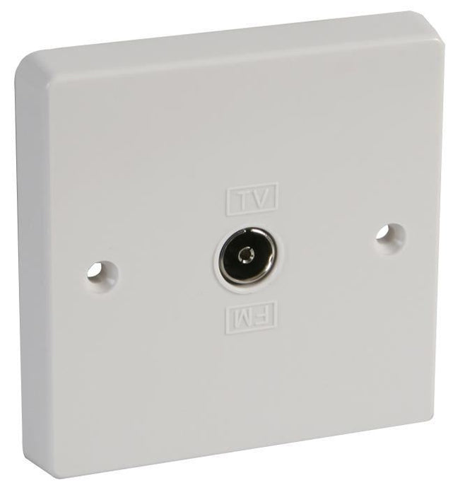 CRABTREE - 1 Gang TV/FM Coaxial Socket, White