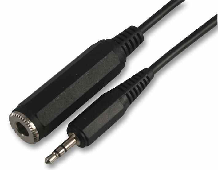 PRO SIGNAL 6.35mm (1/4") Stereo Socket to 3.5mm Stereo Jack Plug Lead 0.5m Black