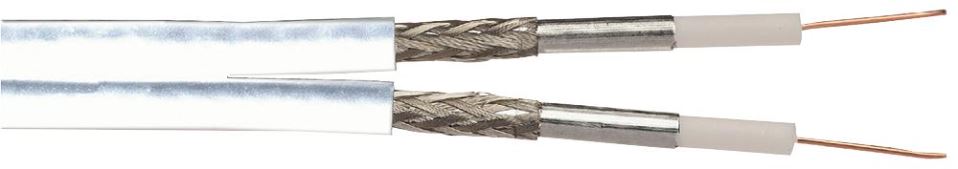WF65 Twin Coaxial Cable with Copper Braid 50m Reel