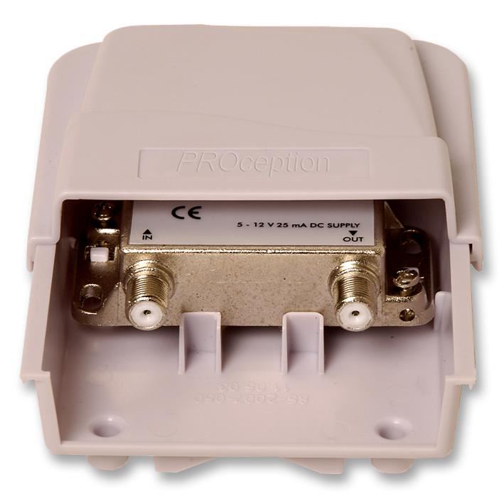 Screened Masthead Amplifier 1 Input 1 Output Low-Noise UHF
