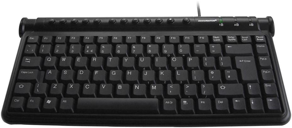 Mini Multimedia Keyboard with 2 Port USB Hub, Black