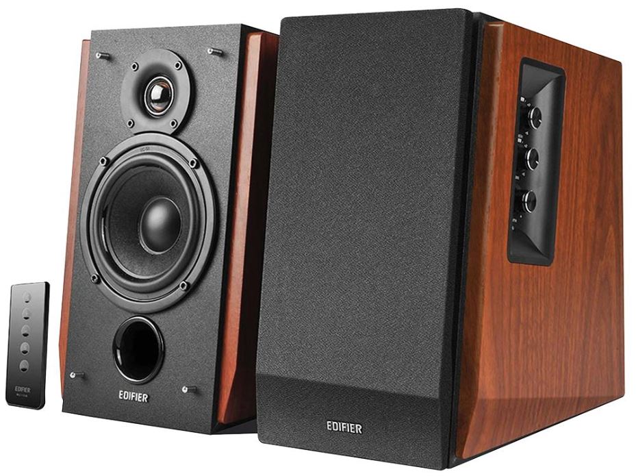 R1700BT Bluetooth Bookshelf Multimedia Speaker Set, Maple