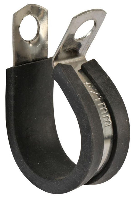 Rubber-Lined Stainless Steel P-Clips, Pack of 25