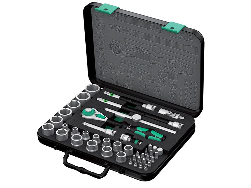 8100 SB 2 Zyklop Speed Ratchet & Socket Set of 43 Metric 3/8in Drive