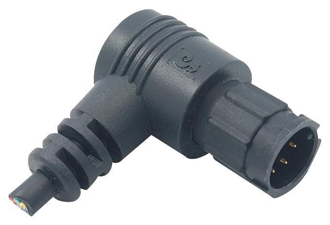 Cable Assy, 2 Way Right Angle Circular Plug to Free End, 10A, 1m