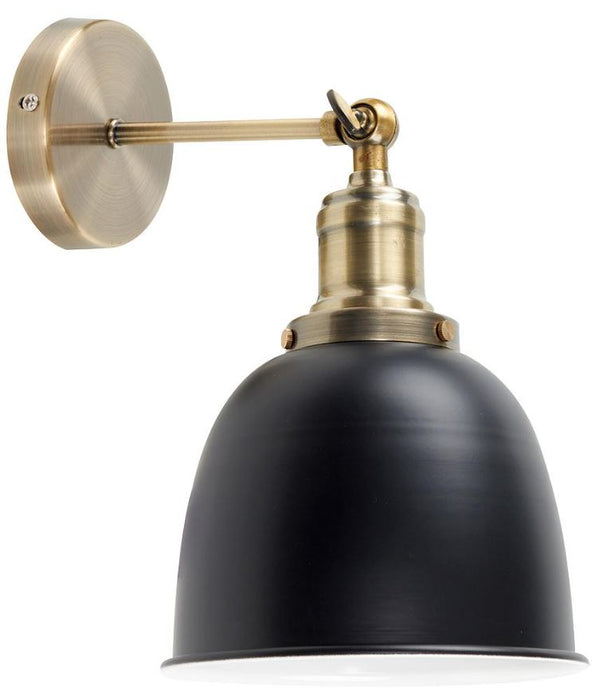 Wilhelm Wall Light, E27, Antique Brass/Black