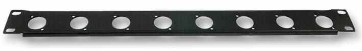 1U 19" Rack Panel Punched for 8x XLRs - Unloaded