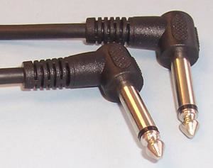 6.35mm (1/4") Right Angled Mono Jack to Right Angled Jack Lead