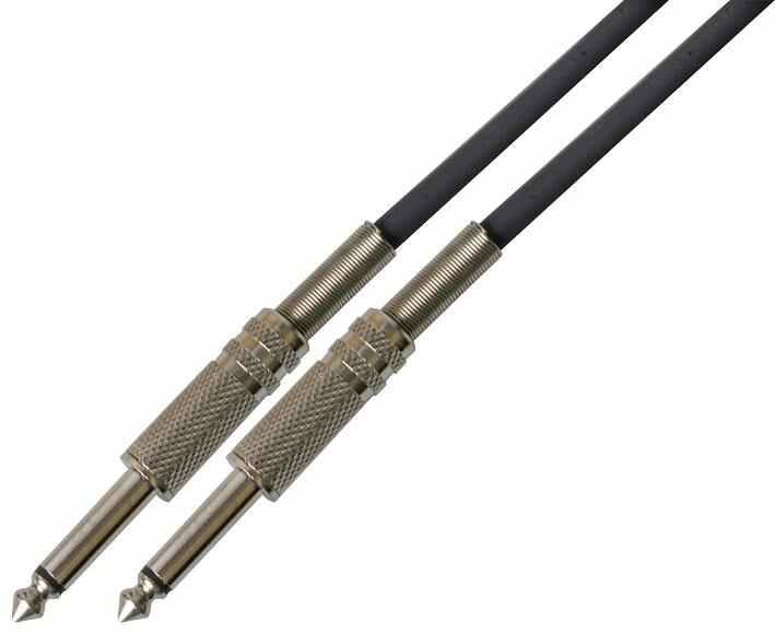 6.35mm (1/4") Mono Jack to Jack Guitar Lead - Black