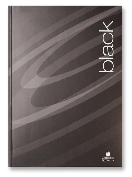 A4 Black Padded Hardcover Lined Notebook - 192 Pages