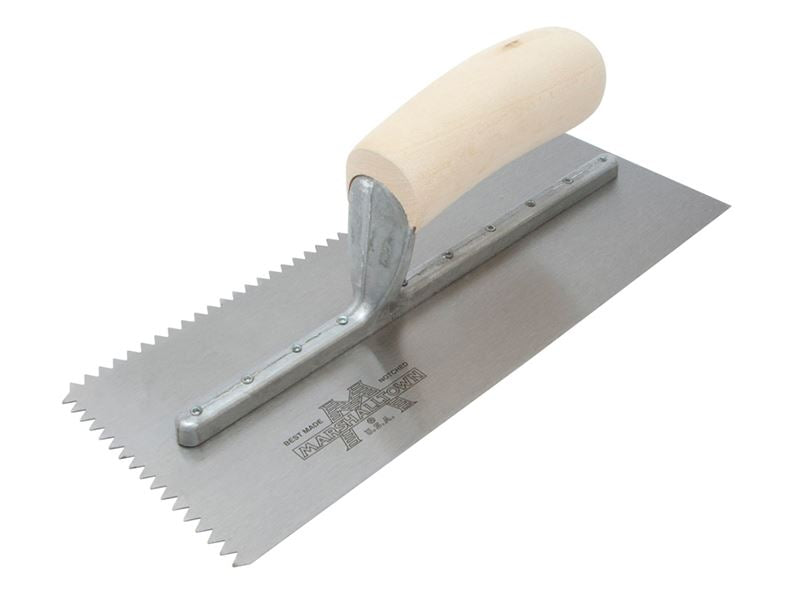 M701S Notched Trowel V 3/16in Wooden Handle 11 x 4.1/2in