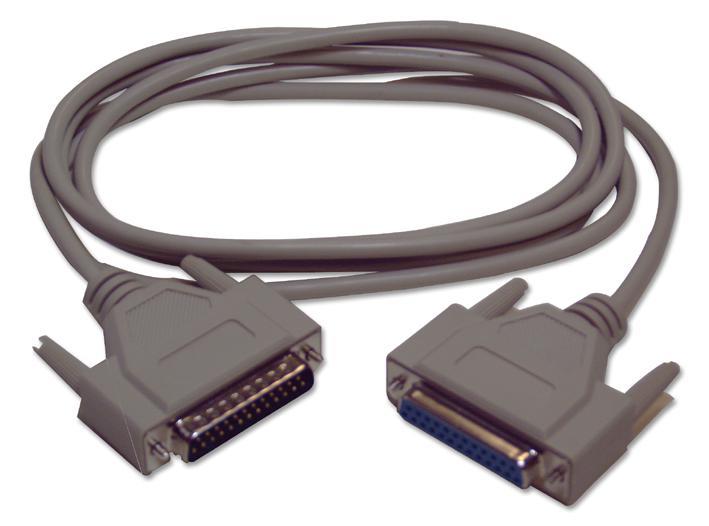 25 Pin D Sub (DB25) Male to Female Serial Lead, 2m