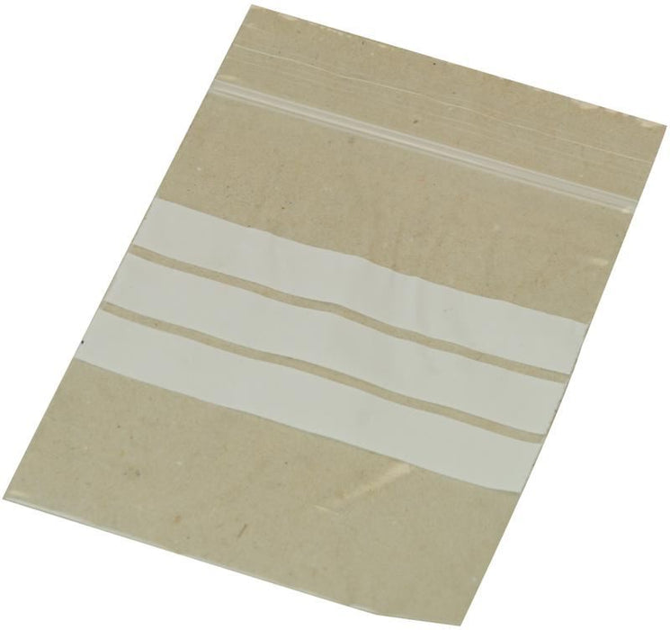 75mm x 85mm Write On Clear Grip Seal Plastic Bags - Pack of 100