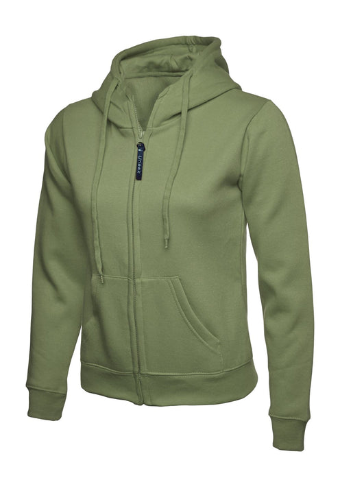 Women's/Ladies Ladies Classic Full Zip Hooded Sweatshirt/Jumper - 50% Polyester 50% Cotton