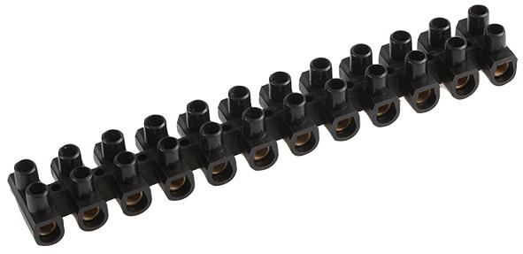 12 Way Polyethylene Terminal Blocks 30A Black