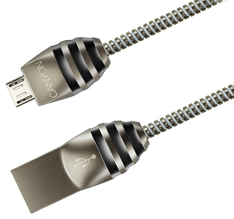 USB A Male to Micro USB Metallic Sync & Charge Cable, 1m