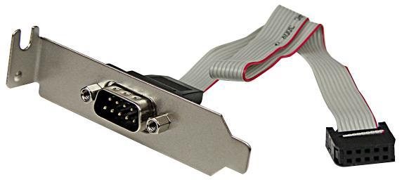 9 Pin Serial Male to 10 Pin Motherboard Header Low Profile Slot Plate