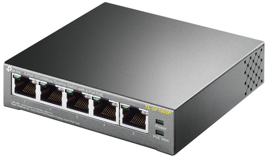 5 Port Fast Ethernet Desktop Switch with 4 Port PoE