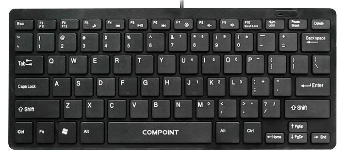 Compact USB Multimedia Travel Keyboard Black