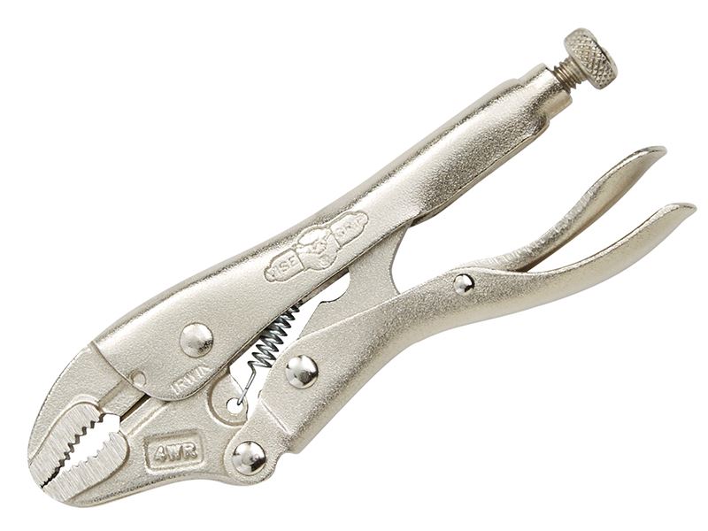 Curved Jaw Locking Pliers with Wire Cutter