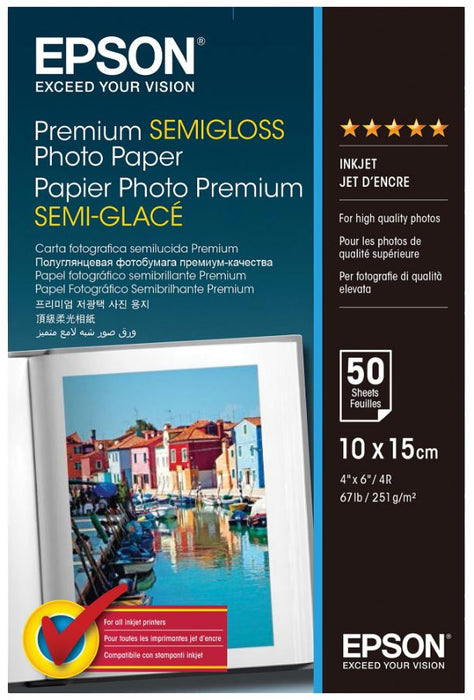SEMIGLOSS Photo Paper, 50 Sheets - 6 x 4" 251gsm