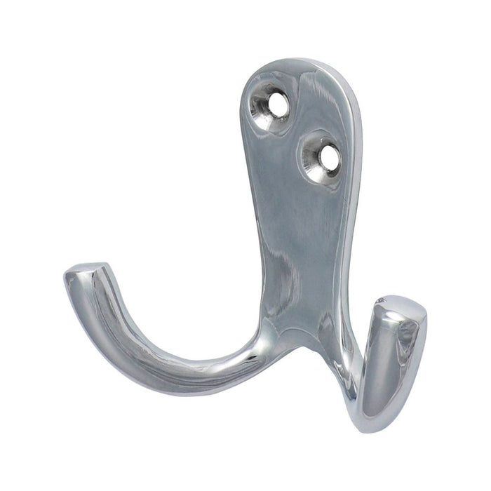 Double Robe Hook - Polished Chrome (Size 47 x 24mm - 1 Each)